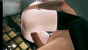 Three some action with anime babes and big boobs