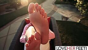 Sophia Leone posing and showing toe exercises