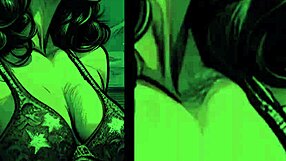 The Grinch’s cock is green; he f**ks a brunette MILF in her Christmas p**sy