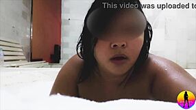 Muse misbehaves and bathes all by herself in bubbles and soaps