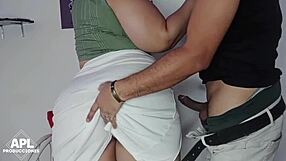 A hot college girl strips naked and blames her arousal on her nyagon then tries to have her way with a just arrived neighbor and ends up screwing him raw and leaving him pants wet