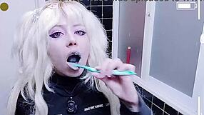 Follow me to the restroom to see strange toothbrushes and anime-inspired foam