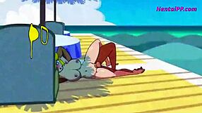 Hot summer fling having a romp around with a princess of anime television and film
