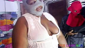Chubby girl gets big dick in her ass after mask trip