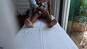 Amateur video of a female office worker getting a massage with an hidden camera.