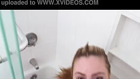 Gracie squirts and gets a big cock shower fuck