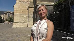 Kim, a European MILF, enjoys anal sex with her friend.