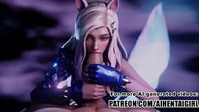 3D animated hentai with League of Legends’ Ahri getting you off
