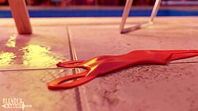 Wendy enjoys a cool treat by the pool in a XXX scene with Cock Blenderknight