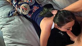 Asian cutie gets intense POV throatfucking and facial in HD
