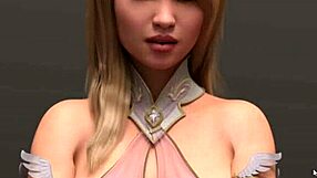 Beautiful cosplay babe Mia in a summer-themed video game