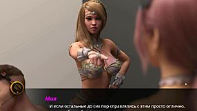 Beautiful cosplay babe Mia in a summer-themed video game