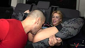 Beautiful blonde gets assistance from a good Samaritan in his van and gives great blow job