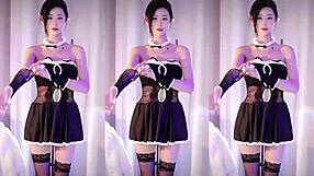 Hot dance video of a sexy Chinese woman in a maid costume