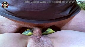 Close up hairy pussy rubbing and fucking with a big cock in a bedroom