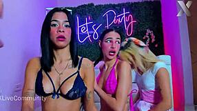 Young Latina girls give a deep blow job to a man without any mercy