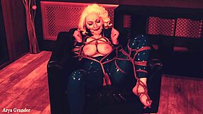 Arya Grander's latex fetish and big natural tits in BDSM fisting scene