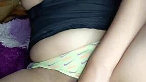 Horny college student masturbates to orgasm in dorm room