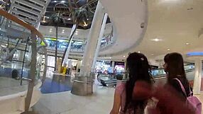 Bisexual threesome gets wild at the mall
