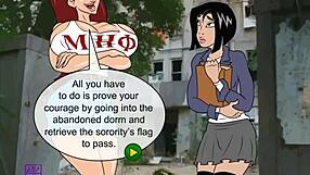 Hentai schoolgirls humiliated by cursed dick in old building