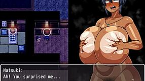 Tanned girl Natsuki's wet pussy in 3D hentai game