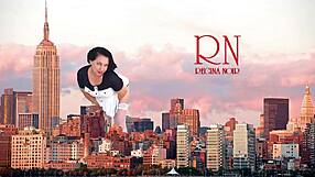 Giant lady roams city in all her glory