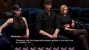 Beautiful women with great nipples and big boobs in a bondage game in a 3D cartoon