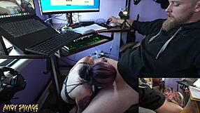 College babe gives under the desk blow job and then gets fucked for an hour