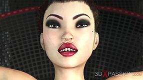 Beautiful cuffed woman enjoys sci-fi sex machine and big cock