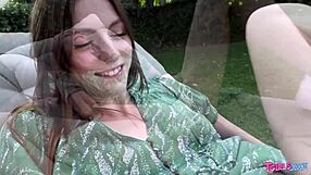 Beautiful shemale in hot outdoor action