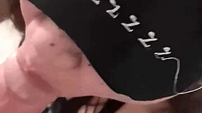 My blindfolded Asian girlfriend sucks me off