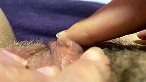 Hairy pussy masturbation leads to a huge orgasm