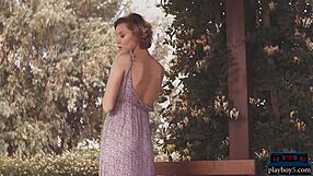 Russian MILF model goes naked outdoors and looks great in the middle fold