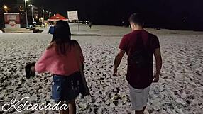 Hot wife gets pleased by a beach encounter with a friend