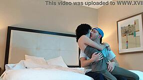 Beautiful woman with tattoos in hot kissing scene