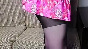 Fat gay crossdresser showing off his big ass