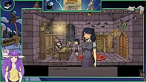 The witch trainer has silver hair and is in part 21