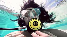 Brita piskova's underwater solo swim in the swimming pool is quite impressive