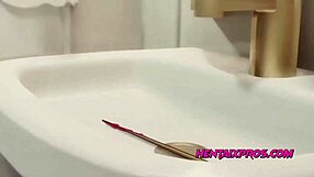 3D animated porn with a young couple having sex in the shower