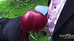 Public sex with a young German redhead next door