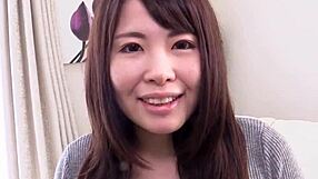 Close up of a shaved and hairless Japanese beauty getting her nipples stimulated