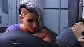 Horny blonde rides best friend's face in 3D game