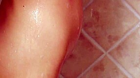 18-year-old blonde takes a hot shower and gets into some steamy action