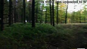 Young Russian girl gives a blowjob in German forest