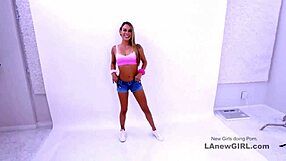 Big ass blonde gets spunk facial in casting session