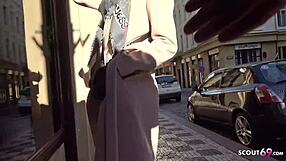 Skinny teen Ashley gets fucked at German street casting