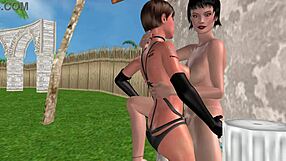 3D animated lesbian sex with ass fucking and more