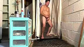 Gay shower scene with fingering and ass worship