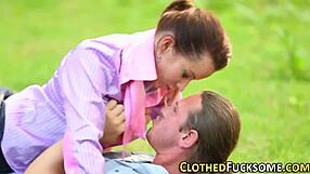 Beautiful high definition video of a hot threesome outdoors in Europe