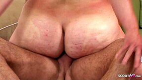 Young guy's wild ride with curvy, bushy mature German mom
